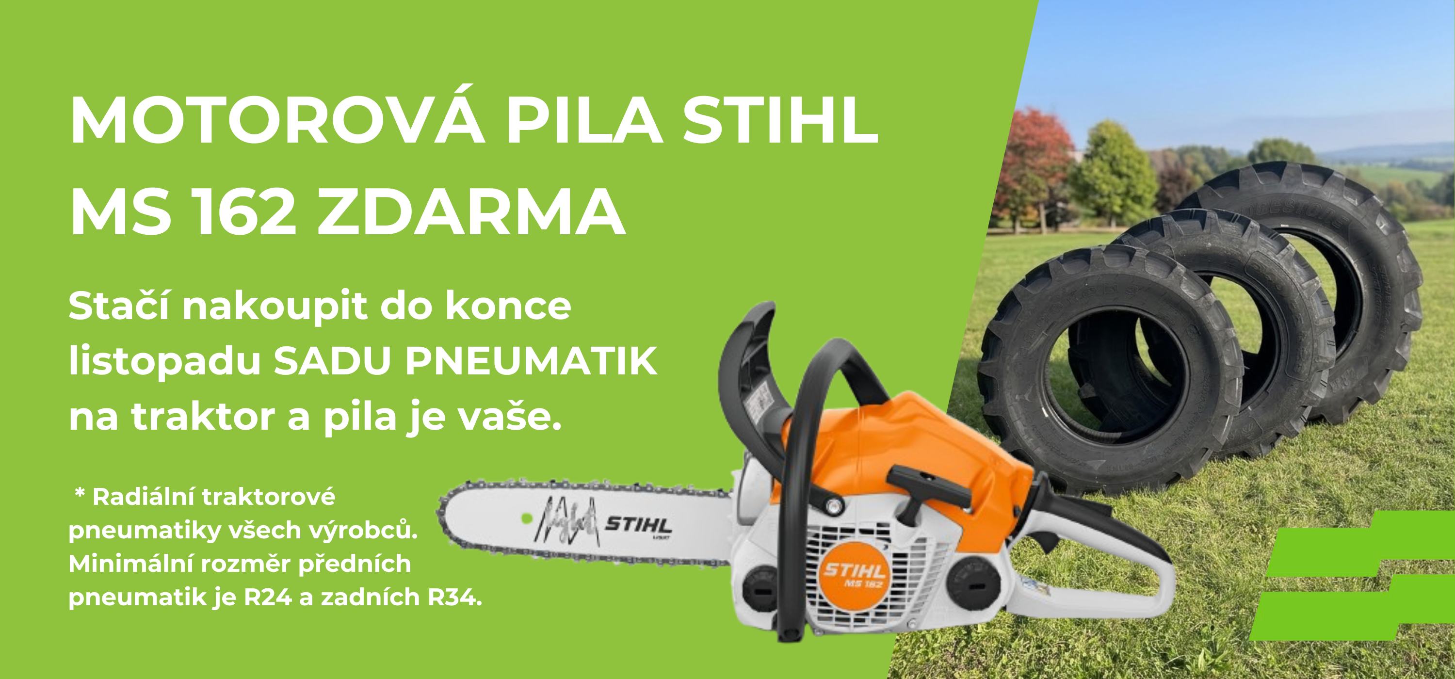 Pila při nákupu sady traktorových pneu