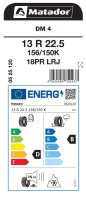 P 13R22,5 18PR 156/150K TL DM 4 EU LRJ M+S Matador Staveništní Poháněná (1)